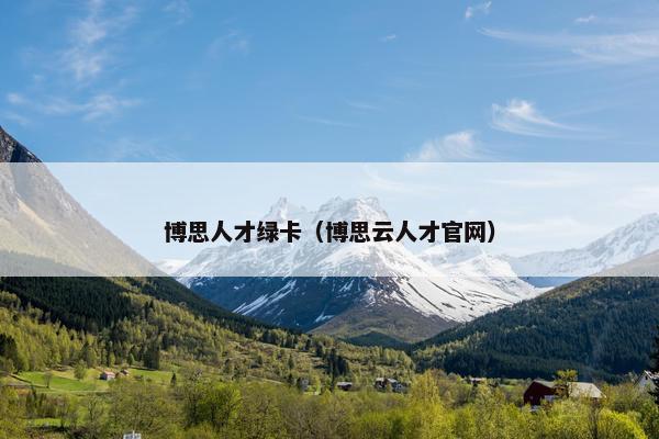 博思人才绿卡（博思云人才官网）