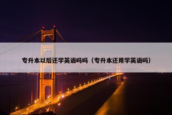 专升本以后还学英语吗吗（专升本还用学英语吗）