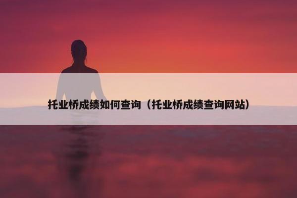托业桥成绩如何查询（托业桥成绩查询网站）