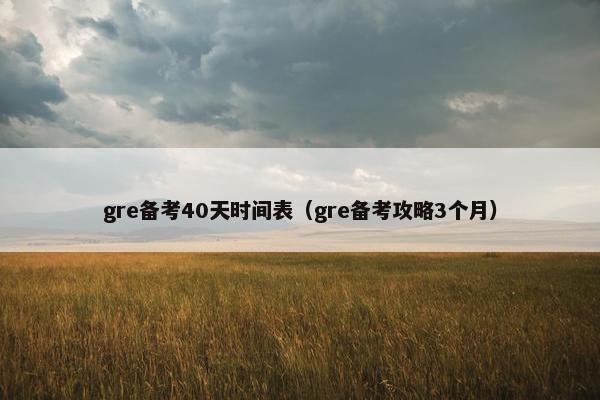 gre备考40天时间表（gre备考攻略3个月）