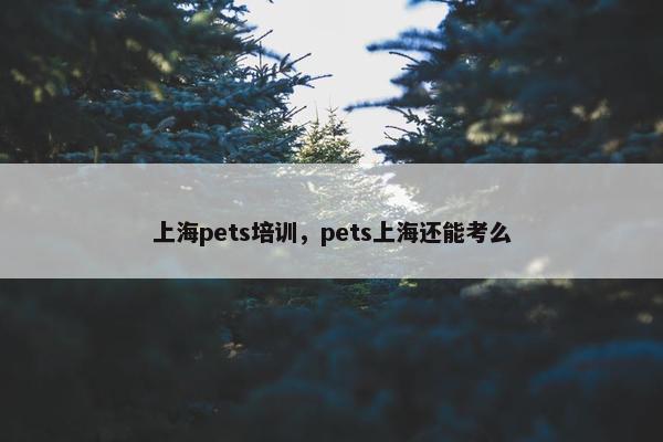 上海pets培训，pets上海还能考么