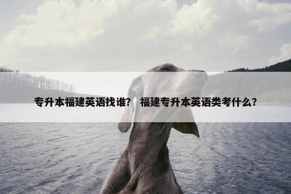 专升本福建英语找谁？ 福建专升本英语类考什么？