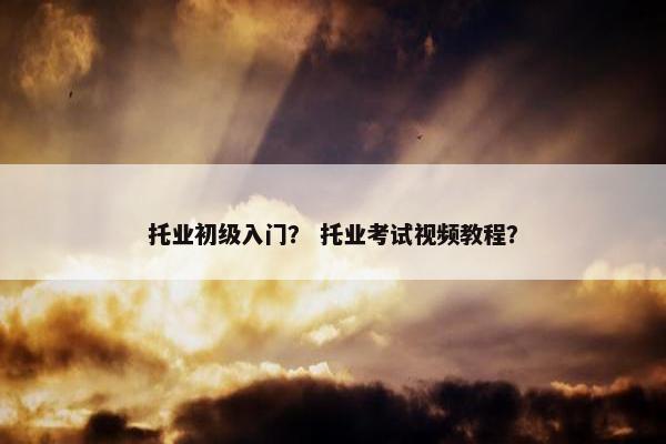 托业初级入门？ 托业考试视频教程？