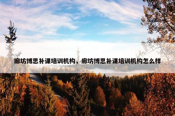 廊坊博思补课培训机构，廊坊博思补课培训机构怎么样