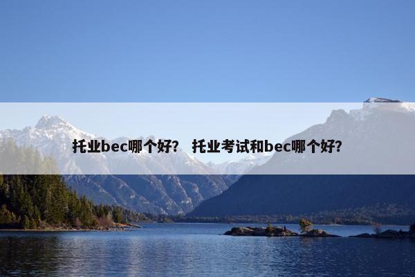 托业bec哪个好？ 托业考试和bec哪个好？