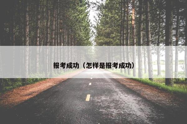 报考成功（怎样是报考成功）
