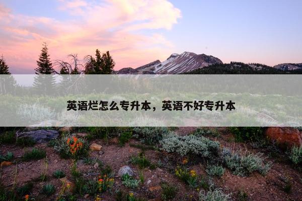 英语烂怎么专升本，英语不好专升本