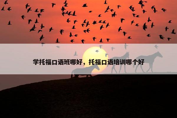 学托福口语班哪好,托福口语培训哪个好