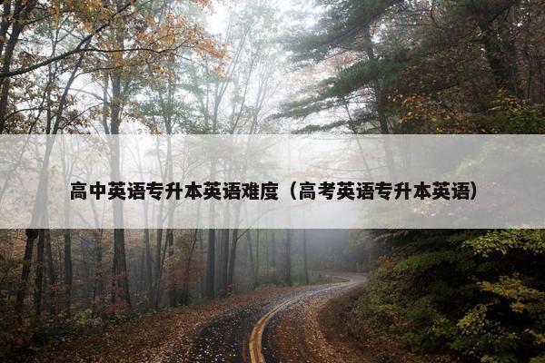 高中英语专升本英语难度(高考英语专升本英语)