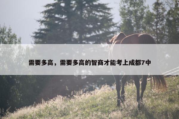 需要多高,需要多高的智商才能考上成都7中