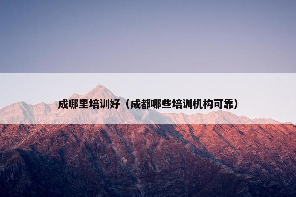 成哪里培训好(成都哪些培训机构可靠)