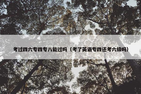 考过四六专四专八能过吗(考了英语专四还考六级吗) 考过四六专四专八能过吗(考了英语专四还考六级吗)