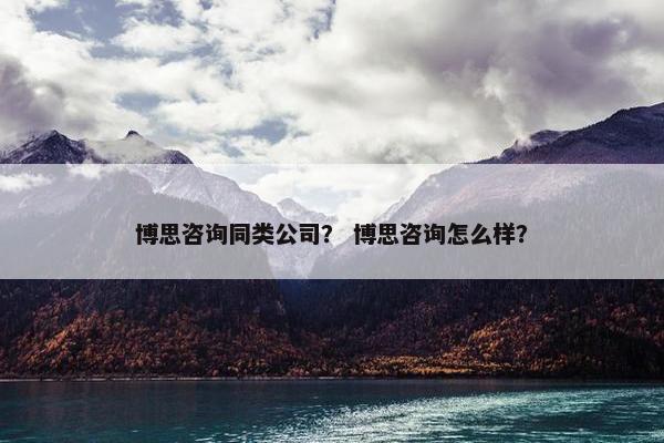 博思咨询同类公司? 博思咨询怎么样? 博思咨询同类公司? 博思咨询怎么样?