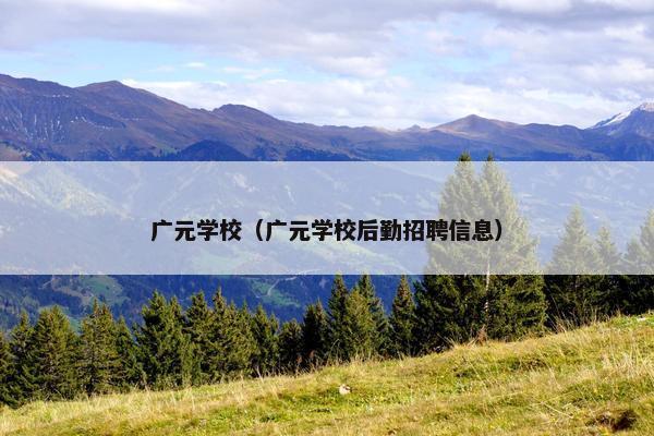 广元学校(广元学校后勤招聘信息)