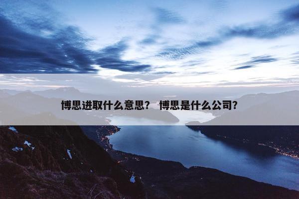 博思进取什么意思？ 博思是什么公司？