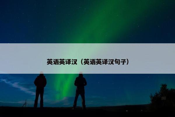 英语英译汉（英语英译汉句子）