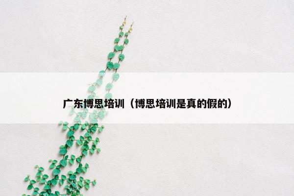 广东博思培训（博思培训是真的假的）