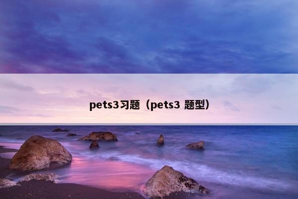 pets3习题（pets3 题型）