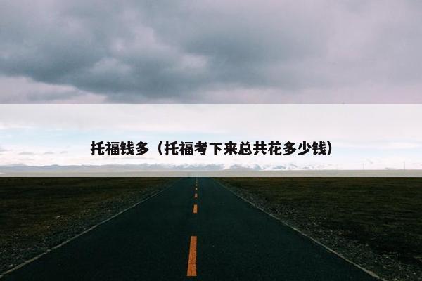 托福钱多（托福考下来总共花多少钱）