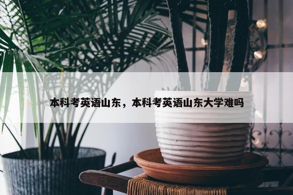 本科考英语山东，本科考英语山东大学难吗