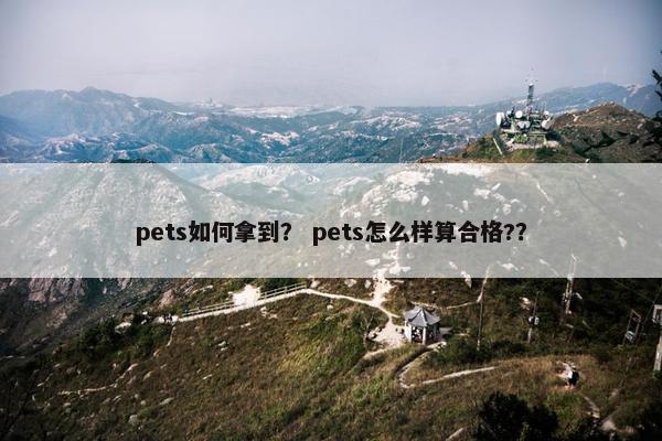 pets如何拿到？ pets怎么样算合格?？