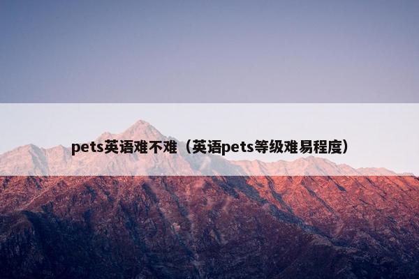 pets英语难不难（英语pets等级难易程度）