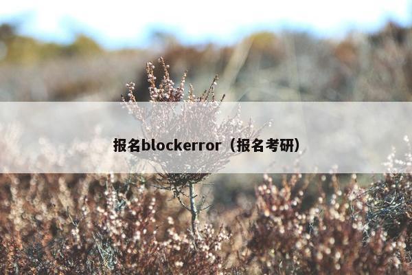 报名blockerror（报名考研）