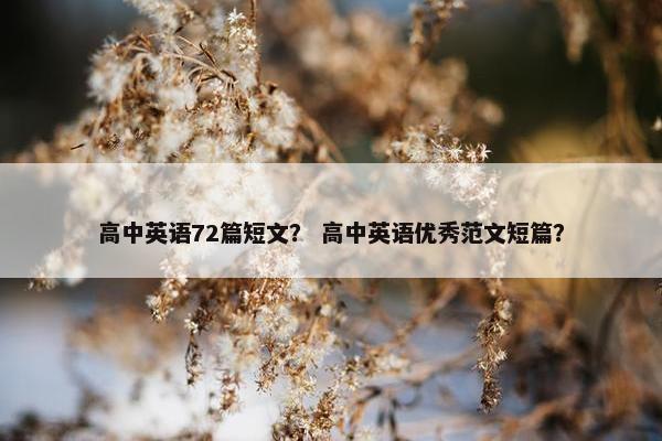 高中英语72篇短文？ 高中英语优秀范文短篇？