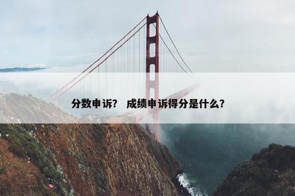 分数申诉？ 成绩申诉得分是什么？