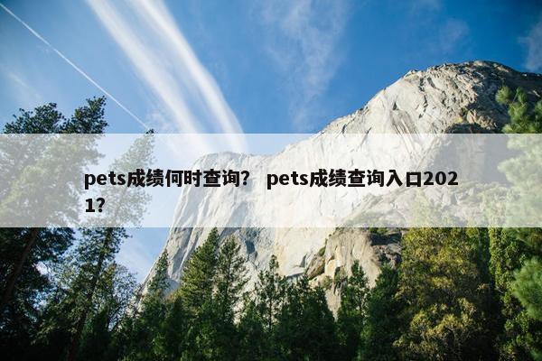 pets成绩何时查询？ pets成绩查询入口2021？