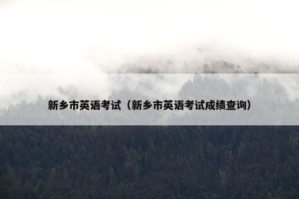 新乡市英语考试（新乡市英语考试成绩查询）