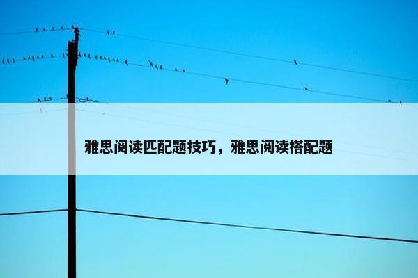 雅思阅读匹配题技巧，雅思阅读搭配题