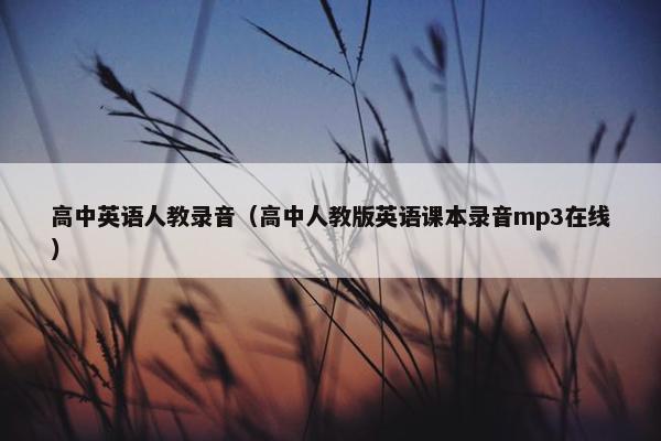 高中英语人教录音（高中人教版英语课本录音mp3在线）