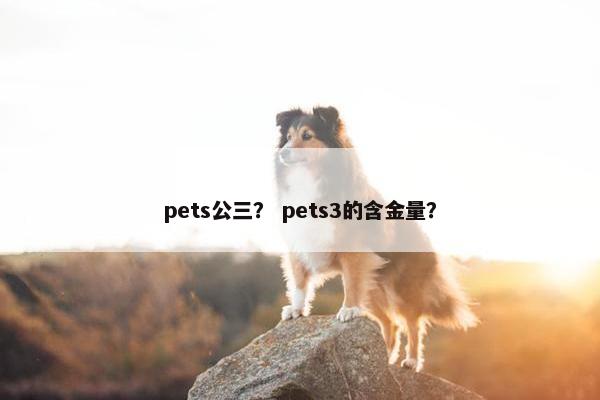 pets公三？ pets3的含金量？