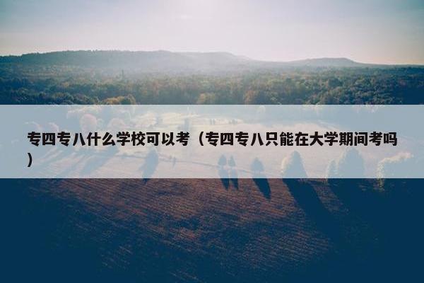 专四专八什么学校可以考（专四专八只能在大学期间考吗）