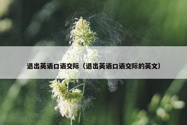 退出英语口语交际（退出英语口语交际的英文）