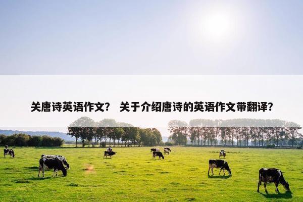 关唐诗英语作文？ 关于介绍唐诗的英语作文带翻译？