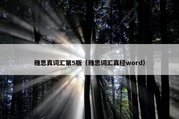 雅思真词汇第5版（雅思词汇真经word）