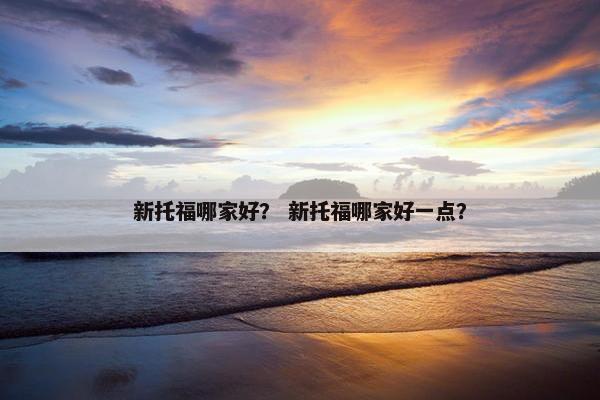 新托福哪家好？ 新托福哪家好一点？