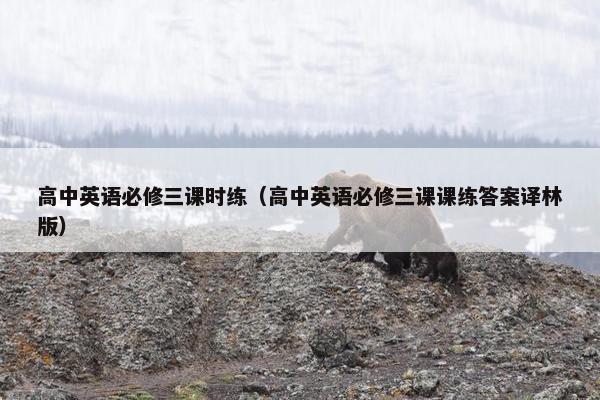 高中英语必修三课时练（高中英语必修三课课练答案译林版）