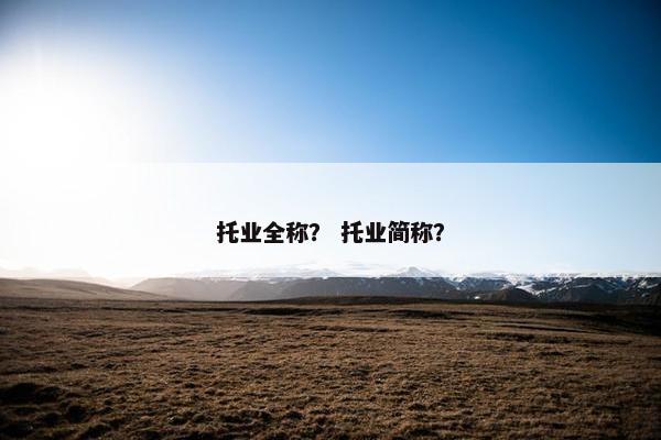 托业全称？ 托业简称？