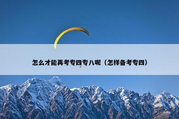 怎么才能再考专四专八呢（怎样备考专四）